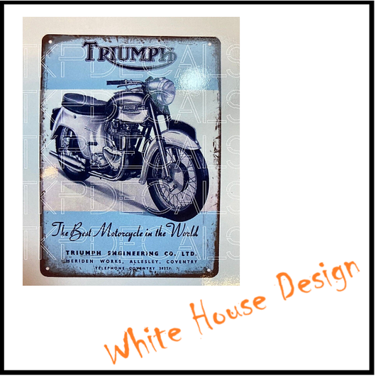 Vintage TRIUMPH STICKER, DECAL , Camper, Car, Bike. Toolbox, Garage.