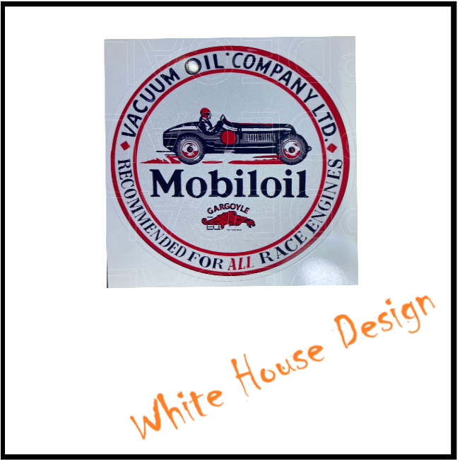 Vintage Mobil oil  racing car Sticker