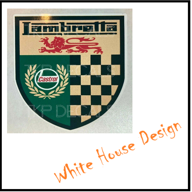 Vintage Lambretta Castrol sticker.