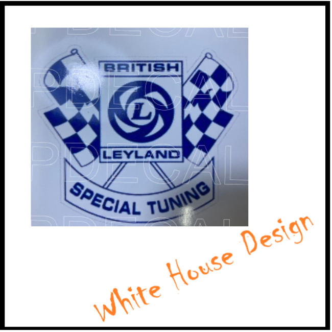 British Leyland, special tuning, vintage car, classic, toolbox, garage sticker.