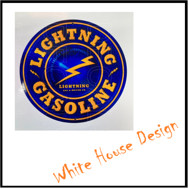 Vintage Lightning Gas, STICKER DECAL , Camper, car bike. toolbox, garage.