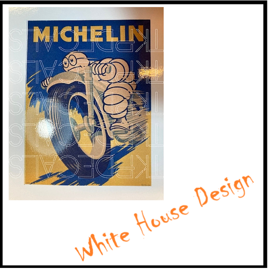 Vintage Michelin style STICKER, DECAL , Camper, Car, Bike. Toolbox, Garage.