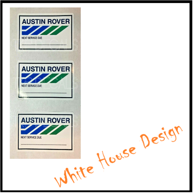 Vintage Austin Rover Service stickers. set of 3