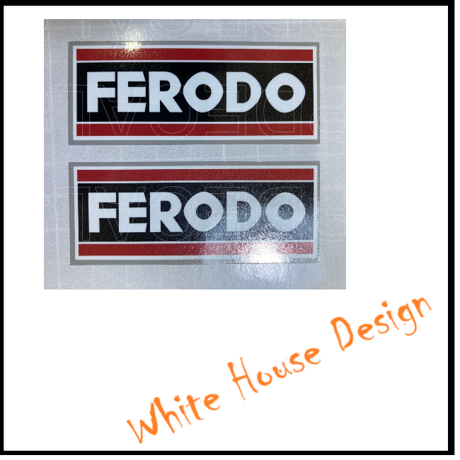 Vintage Ferodo STICKERS DECALS , car bike. toolbox, garage. x2.