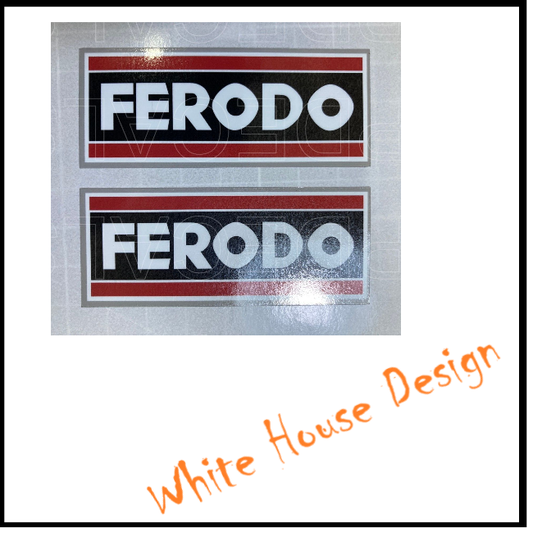 Vintage Ferodo STICKERS DECALS , car bike. toolbox, garage. x2.