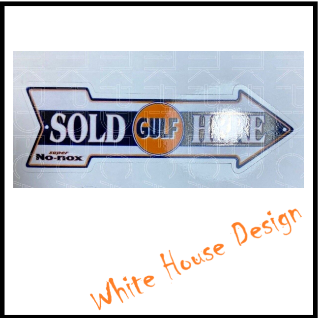 Vintage Gulf STICKER DECAL , Camper, car bike. toolbox, man cave, garage.