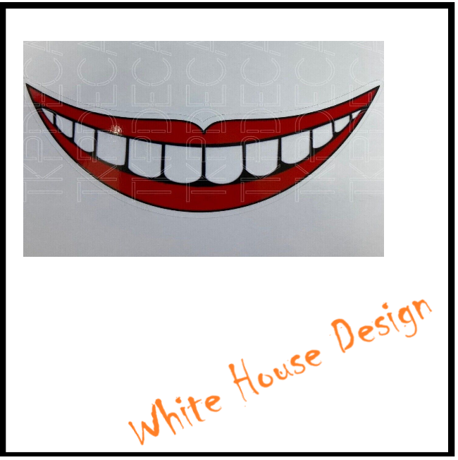 Funny Teeth, mouth, lips, STICKER DECAL, Garage, Camper, car bike.