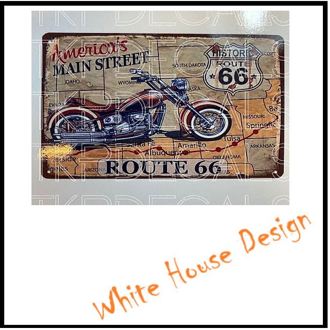 Vintage ,Route 66, STICKER, DECAL , Camper, Car, Bike. Harley, Toolbox,