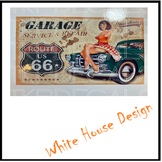 Vintage route 66 STICKER, DECAL , Camper, Car, Bike. Toolbox, Garage.