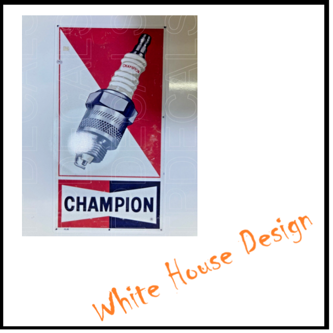 Vintage Champion Spark Plug. STICKER DECAL , Camper, car bike. toolbox, garage.