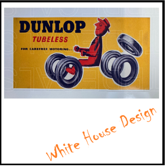 Vintage DUNLOP style, STICKER DECAL , car bike. toolbox, garage.