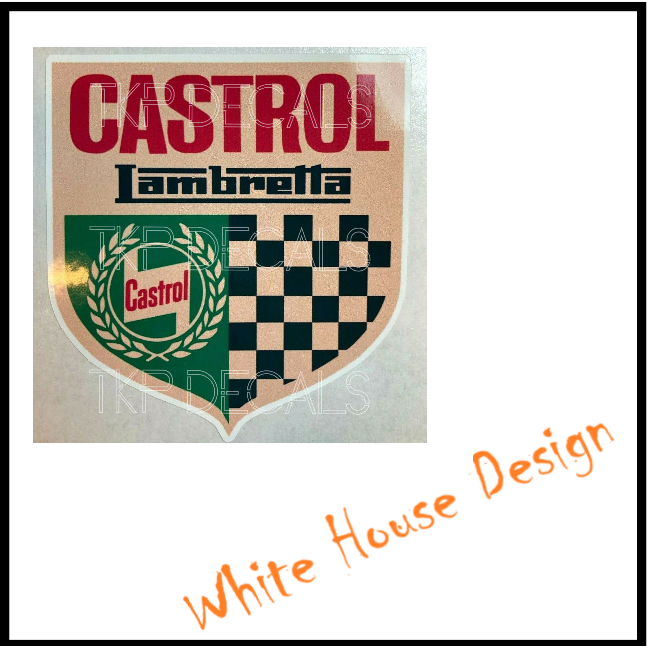 Lambretta Castrol   VINTAGE style, STICKER DECAL ,