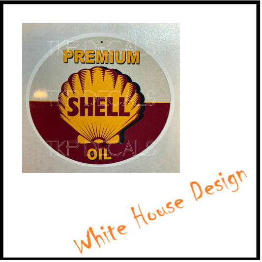 Vintage Shell style, sticker. DECAL,. GARAGE, TOOL BOX, MAN CAVE