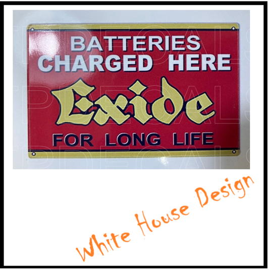 Vintage Exide Battery, Cool STICKER DECAL , Camper, car bike. toolbox, garage.