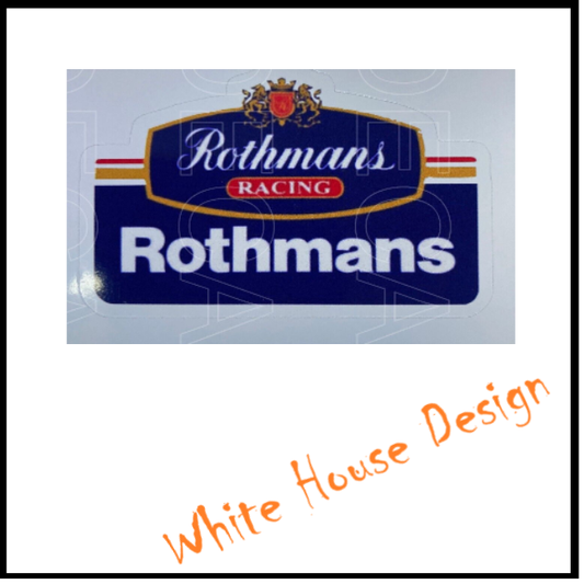 Vintage style Rothmans racing, STICKER DECAL, Camper, car bike. toolbox, garage.