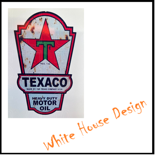 Vintage Texaco style STICKER DECAL , Camper, car bike. toolbox, garage.