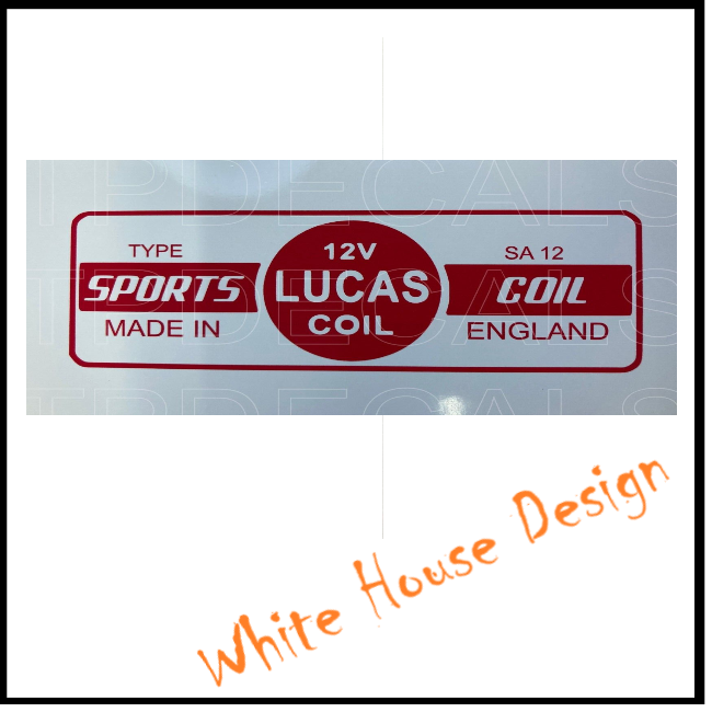 Vintage LUCAS COIL. STICKER DECAL , Camper, car bike. toolbox, garage.