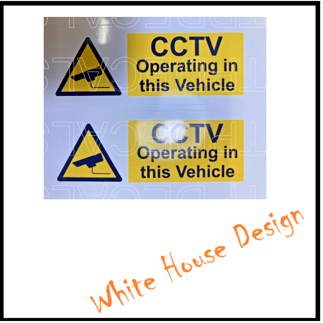 Car CCTV Warning decals decals stickers x2