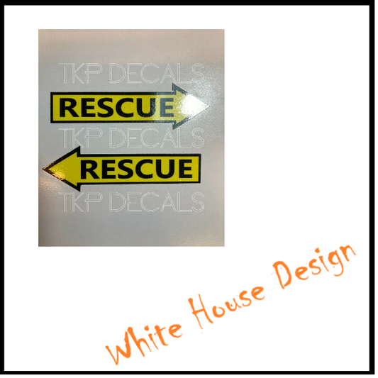 Rescue stickers , classic car, Rally car, garage, x2 decals