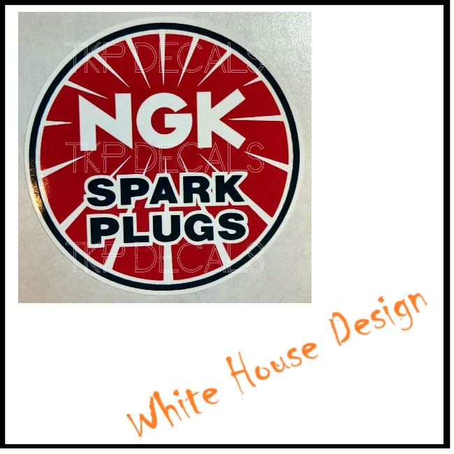 Vintage style NGK spark plugs, cool sticker, car, toolbox, motorbike, garage,