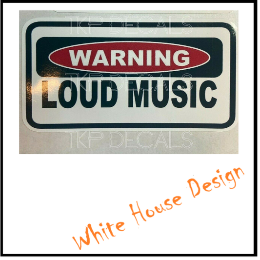 Funny Loud Music. STICKER DECAL , Camper, car bike. toolbox, 4 x 4 .