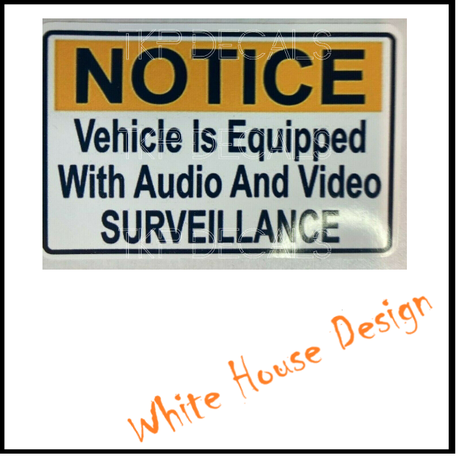 Notice surveillance STICKER DECAL , Camper, car bike. toolbox, man cave (x 3)