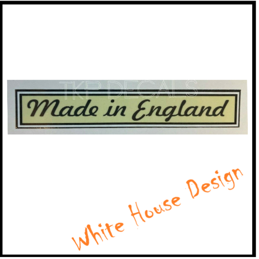 Made in England. sign.. DECAL. Sticker. Classic car,