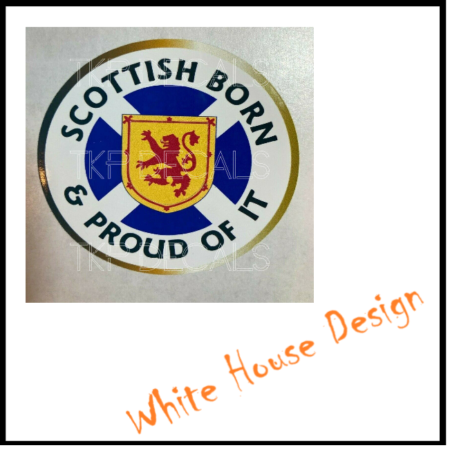 Scottish born, cool sticker, Camper, car, toolbox, motorbike, garage, m/w cave,