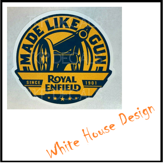 Royal Enfield vintage sticker "like a gun".