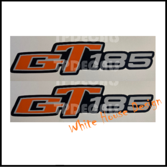 GT185 Side Panel Decals Orange / Silver