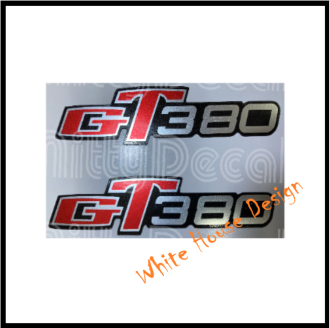 GT380 Side Panel Badges,  Decals Red Silver