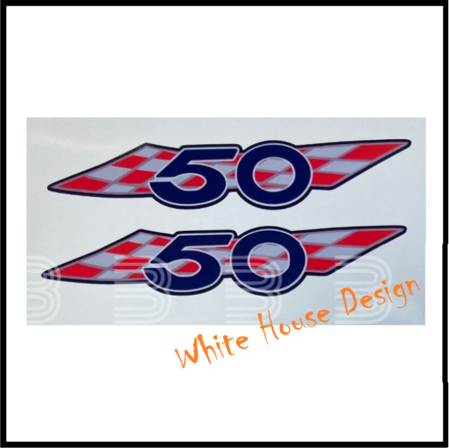 TS50 Side Panel Badges, Decals.