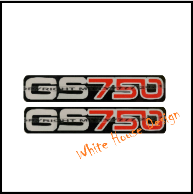 GS750 Side Panel Badges / Decals. Red / Silver