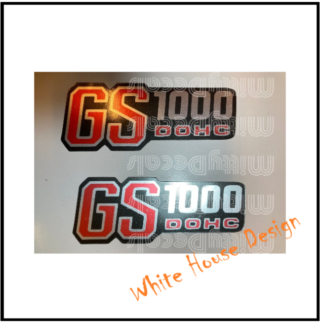 GS1000 Side Panel Badges,  Decals Red / Silver