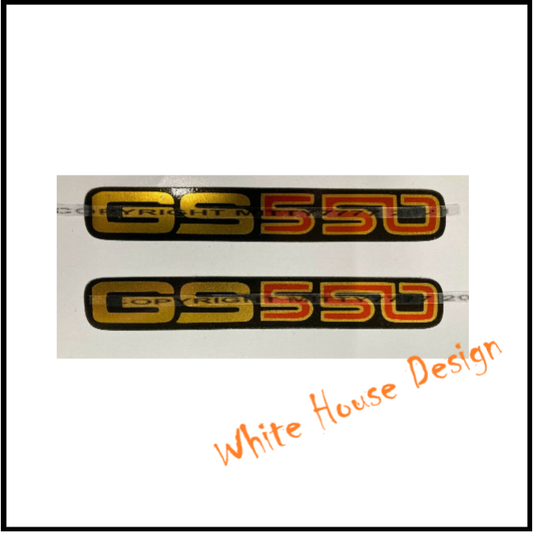 GS550 Side Panel Badges,  Decals Red / Gold