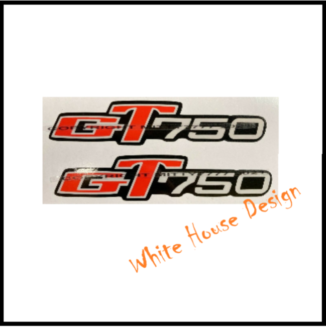 GT750 Side Panel Badges / Decals. Red / Gold