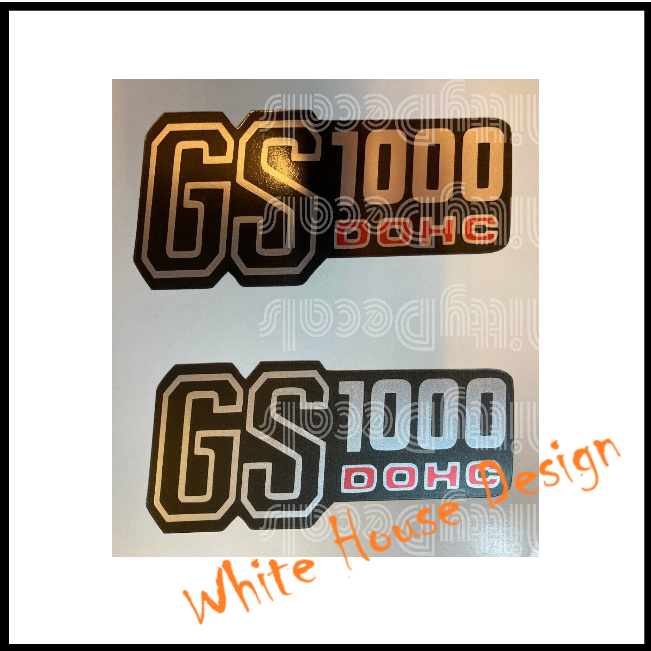 GS1000 Side Panel Decals Silver Black.