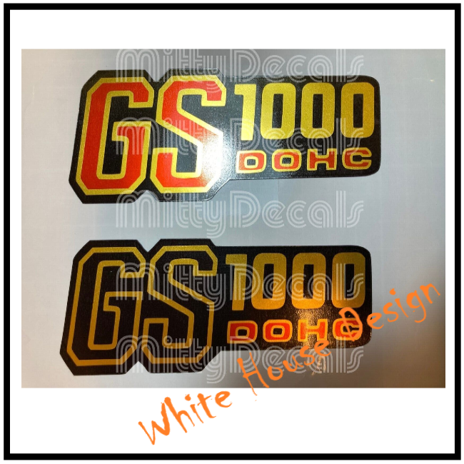 GS1000 Side Panel Decals (gold) Choose Black or Red.