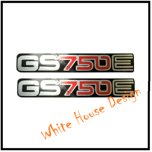 GS750E Side Panel Decals Red Silver