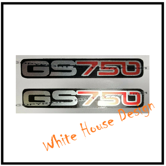 GS750E Side Panel Decals Red Silver