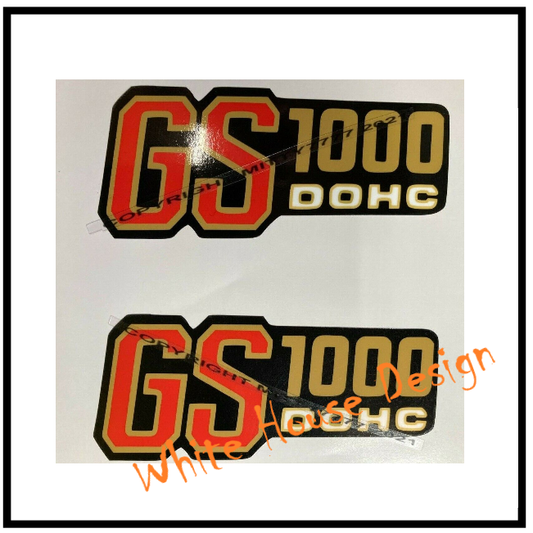 GS1000 Side Panel Decals Red Gold