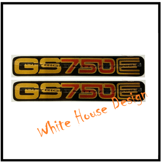 GS750E Side Panel Decals Red Gold