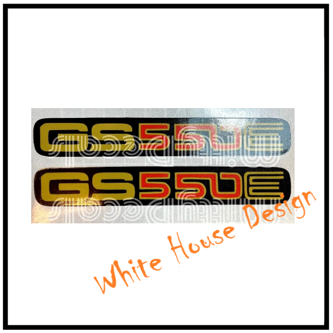 GS550E Side Panel Decals Red Gold