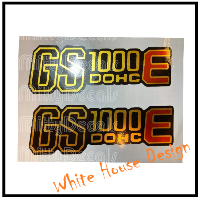 GS1000E Side Panel Decals Gold Red