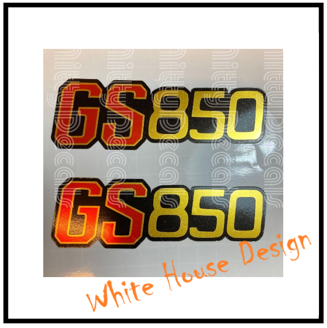 GS850 Side Panel Decals Red Gold