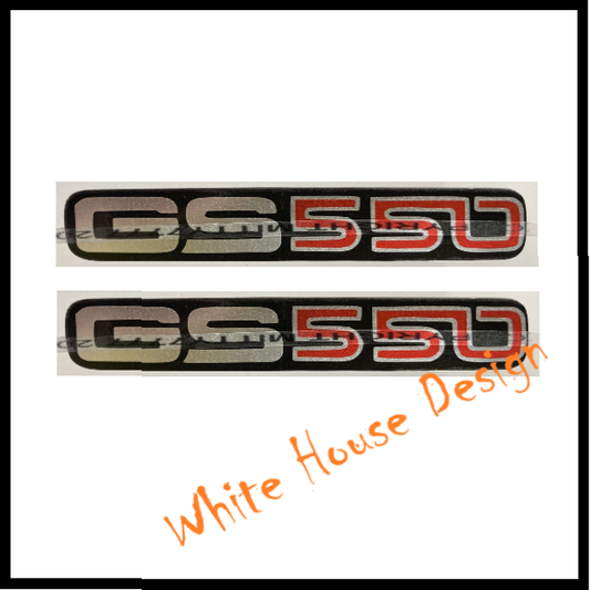 GS550 Side Panel Decals Red Silver