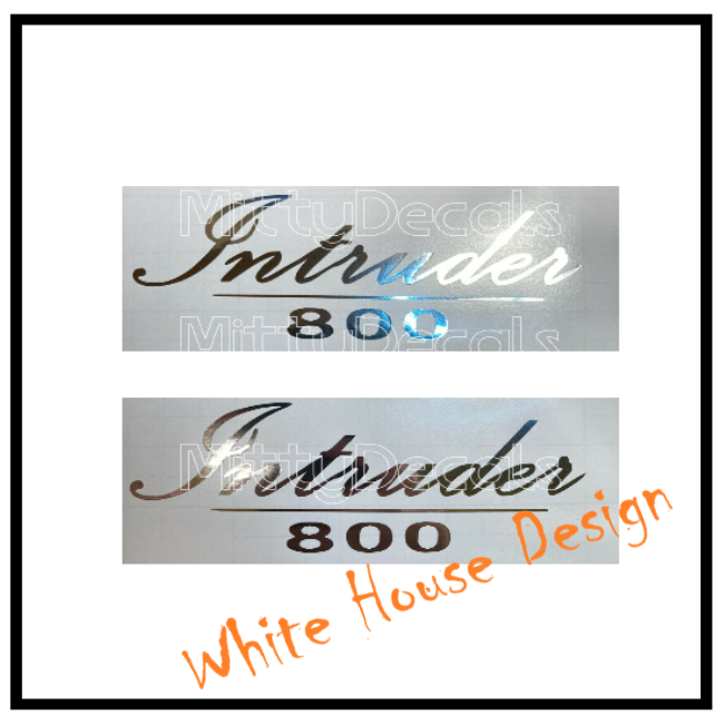 Suzuki Intruder 800  Sidepanel Badge decals. (Chrome effect)