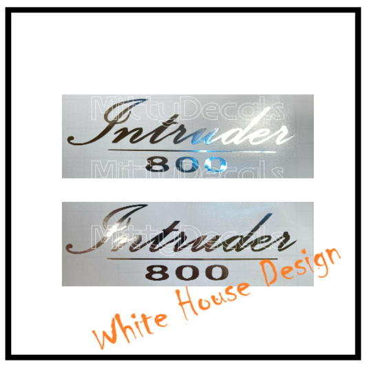 Suzuki Intruder 800  Sidepanel Badge decals. (Chrome effect)