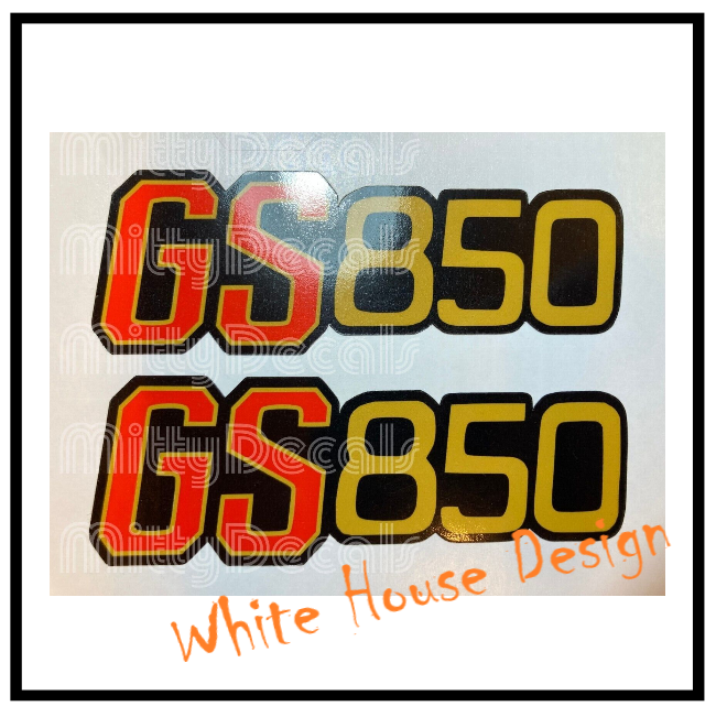 GS850 Side Panel Decals Red Gold