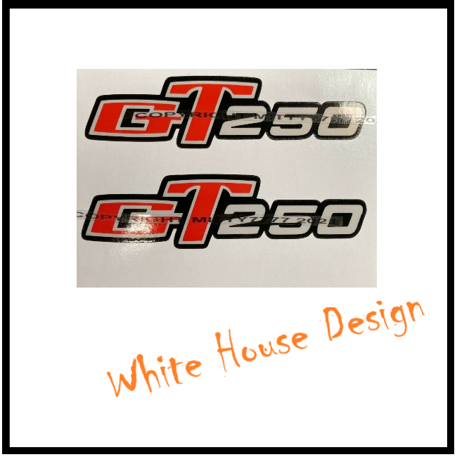 GT250 Side Panel Decals, Vinyl.